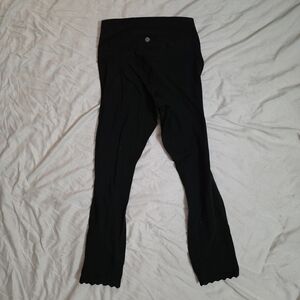 Black Leggings with Scalloped Hem